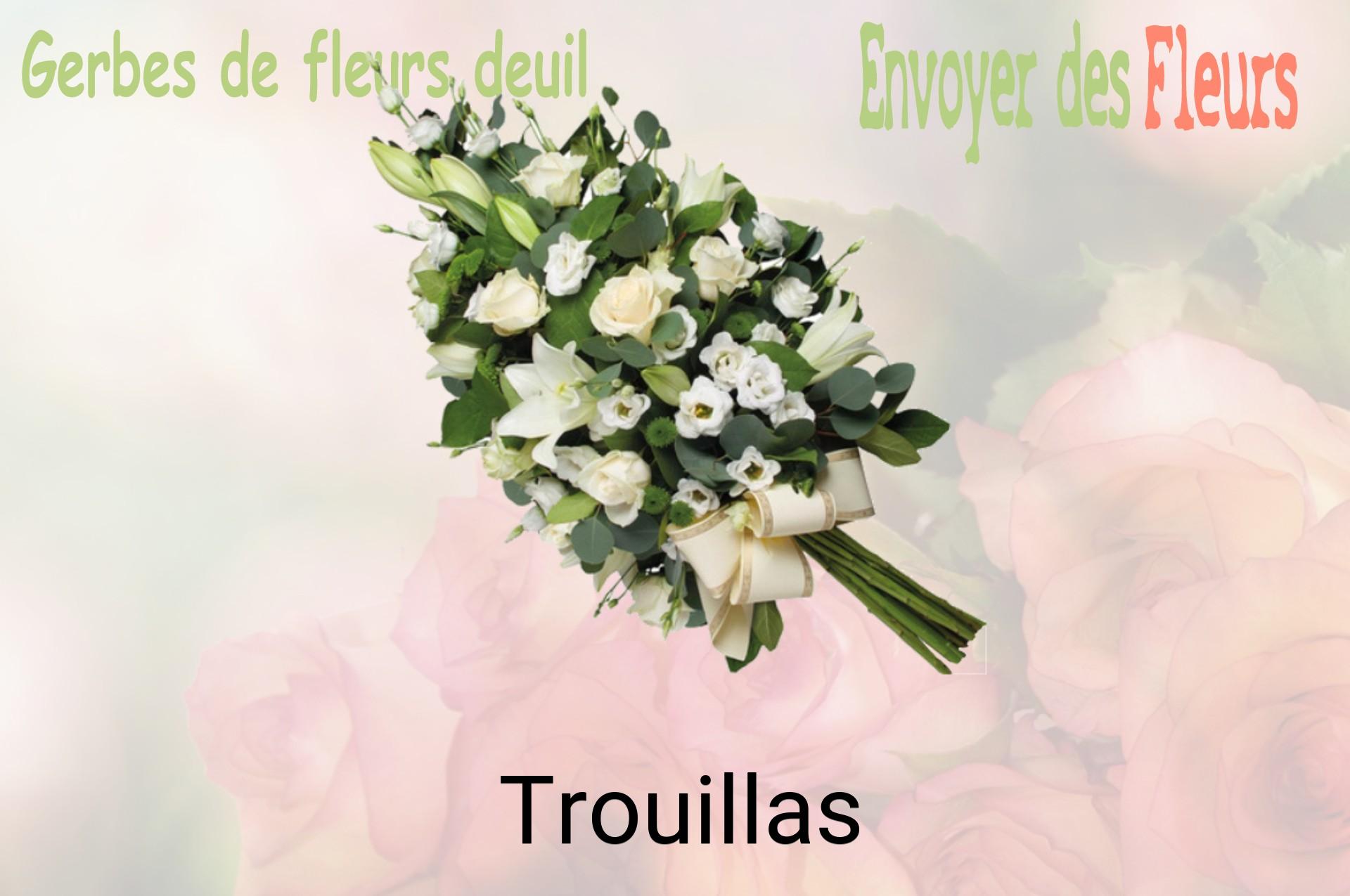 Gerbe de fleurs de deuil livrée à Trouillas